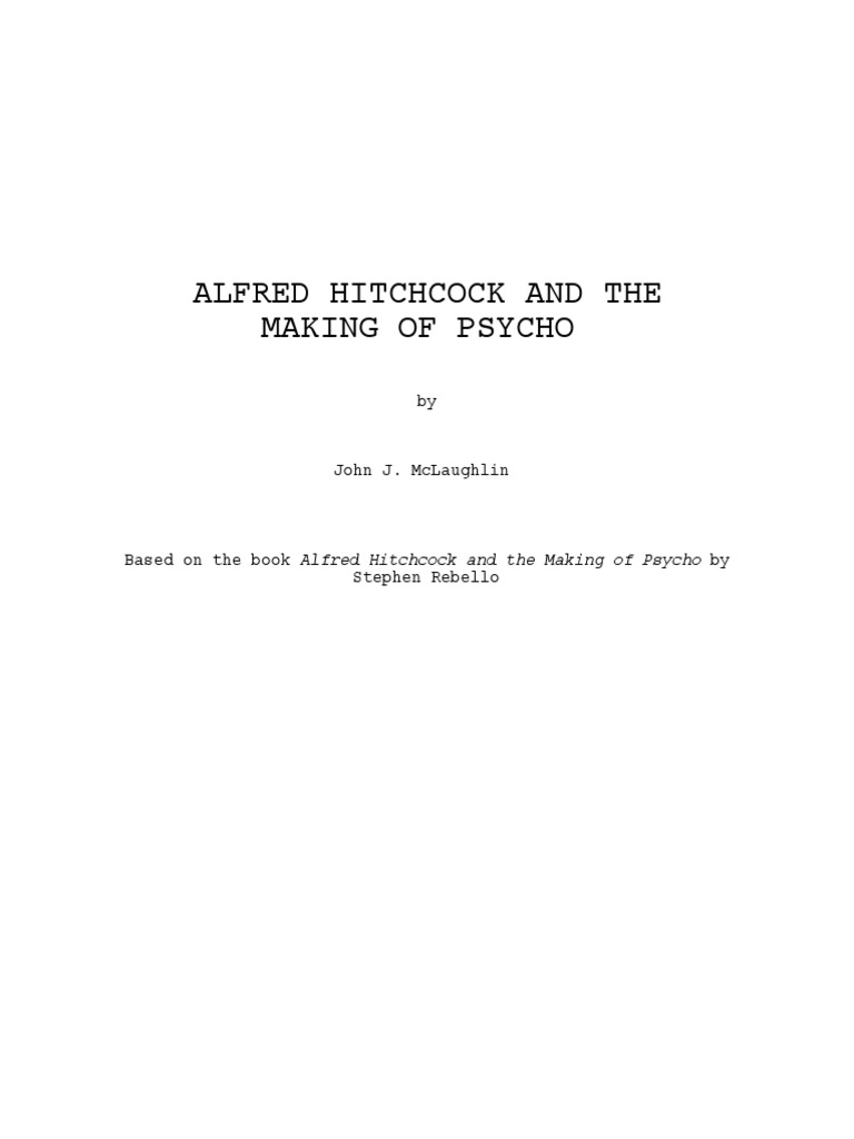 Hitchcock Script PDF Alfred Hitchcock