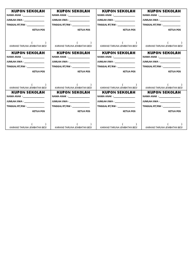 Kupon Sekolah | PDF