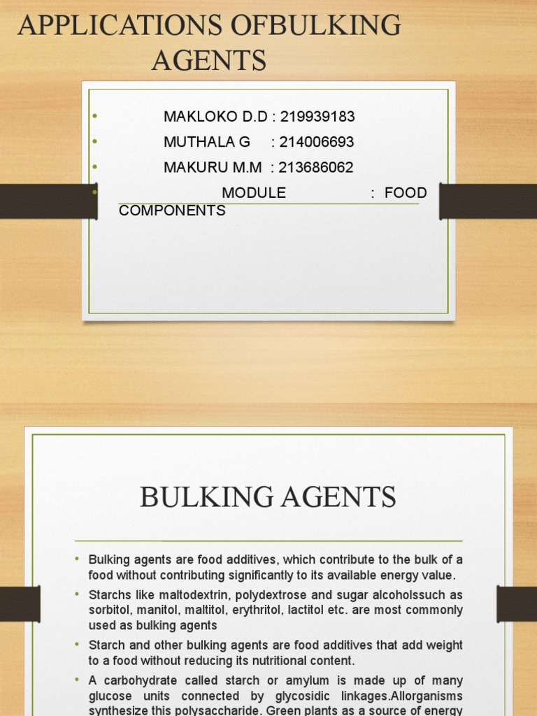 Bulking AgentsPresentation PDF Starch Diet & Nutrition