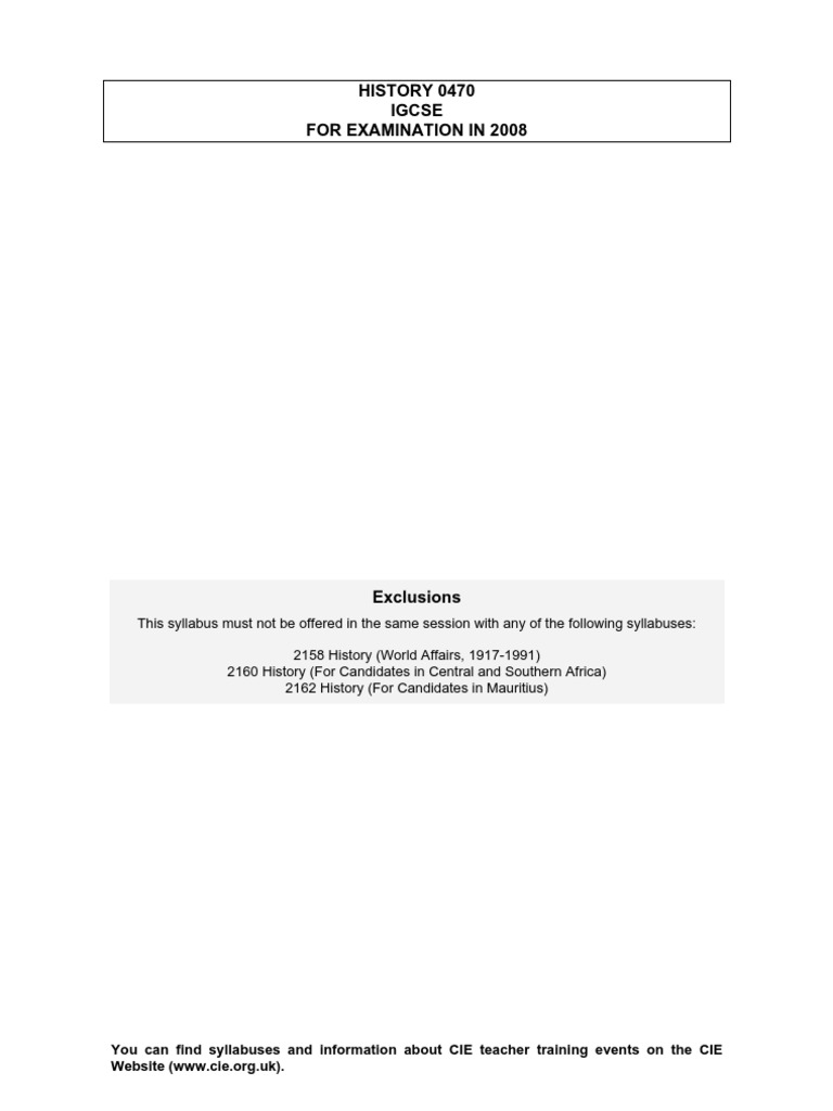 IGCSE History Syllabus 0470 Overview | PDF | Joseph Stalin | Palestine ...