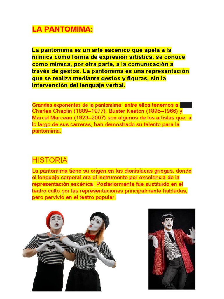 Historia y significado de la pantomima | PDF