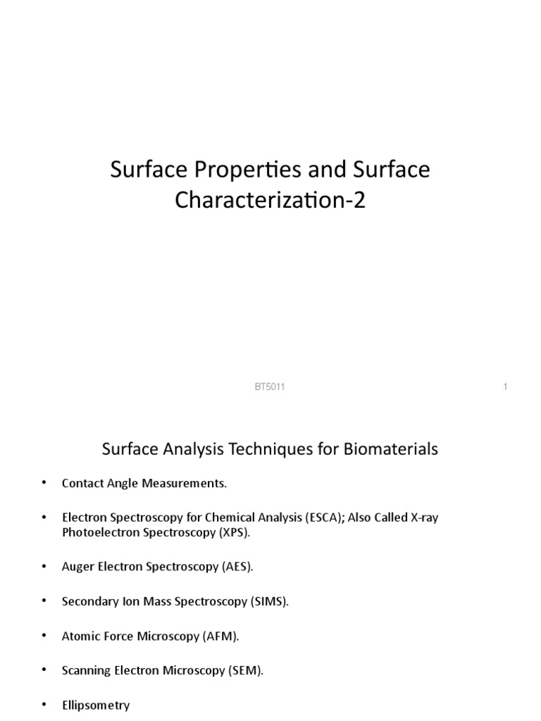 Surface Analysis Techniques Overview | PDF | X Ray Photoelectron ...