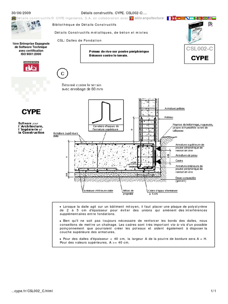 Détails Constructifs. CYPE. CSL002-C - Poteau de Rive Sur Poutre ...