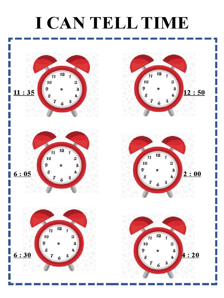 I Can Tell Time PDF