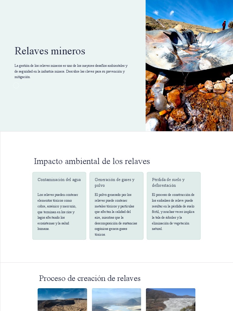 Relaves Mineros | PDF | Minería | Reservorio