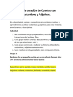 Guía de Creación de Cuentos Con Sustantivos y Adjetivos Grupo 1