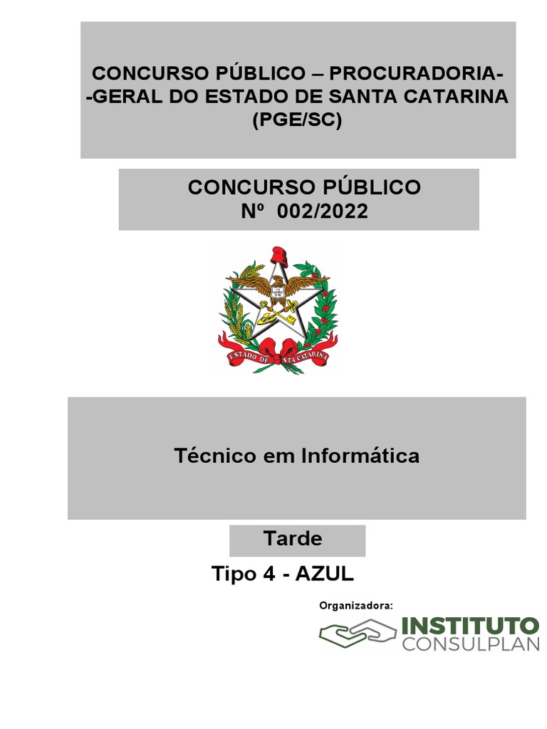 Técnico em Informática - Tipo 4 - Azul | PDF | Rede de computadores ...
