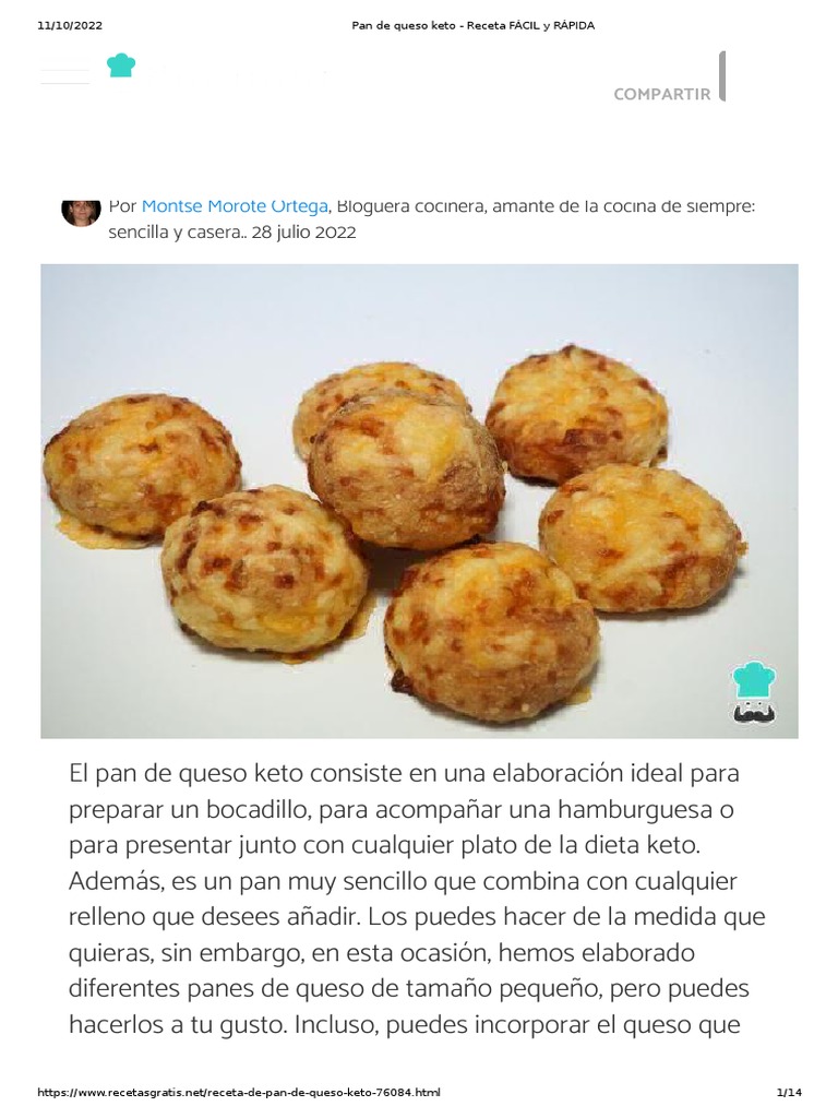 Pan de queso keto Receta FÁCIL y RÁPIDA PDF