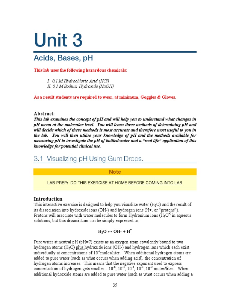 pH Measurement Lab: Acids and Bases | PDF | Ph | Acid
