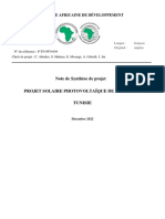 Tunisie - Projet Solaire Photovoltaique de Kairouan - Note de Synthese de Projet