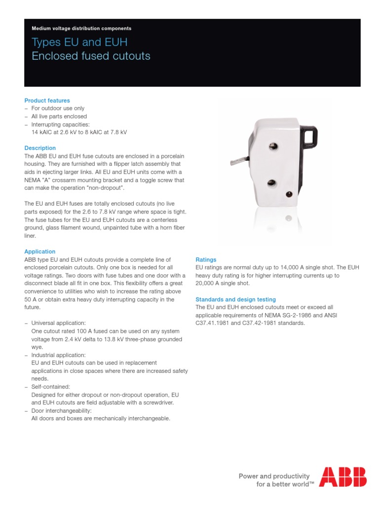 ABB EU and EUH Enclosed Cutouts | PDF