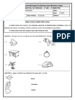 Escola Municipal Professor Irene Monteiro - AVALIAÇÃO BIMESTRAL DE CIÊNCIAS