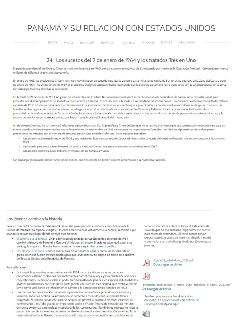 Relaciones de Panam Con Los Estados Unidos PDF