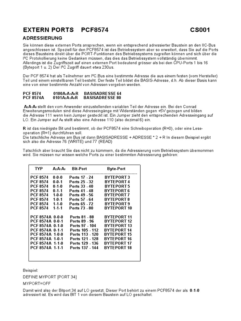 PCF8574 Extports | PDF