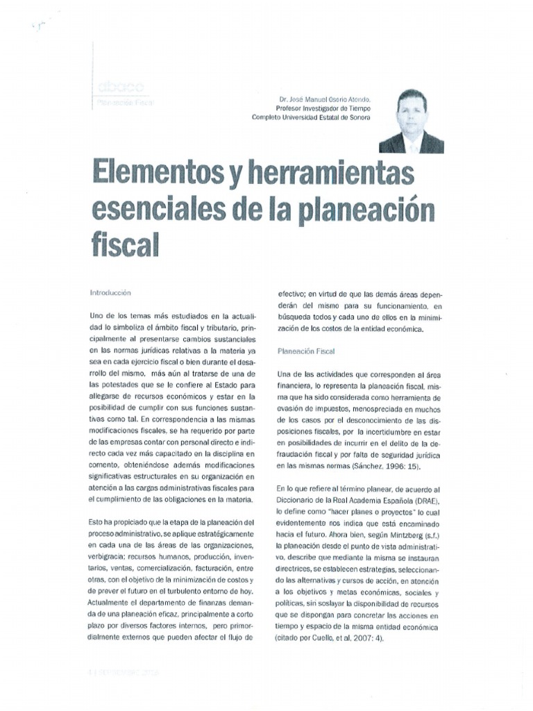 Elementos y Herramientas Esenciales de La Planeación Fiscal | PDF