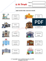 Places in Town Worksheets Circle The Correct Word For Each Picture