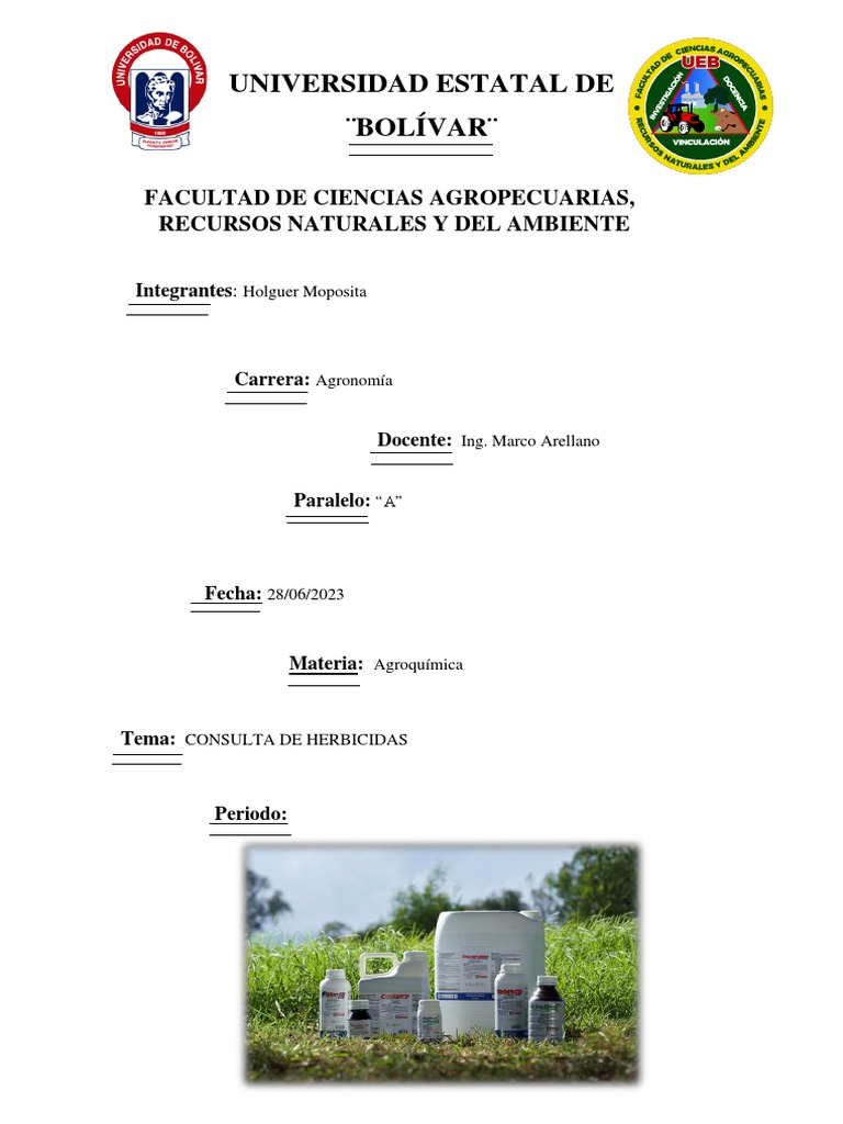 Herbicidas Aplicación Y Modo De Acción Pdf Herbicida Hierba