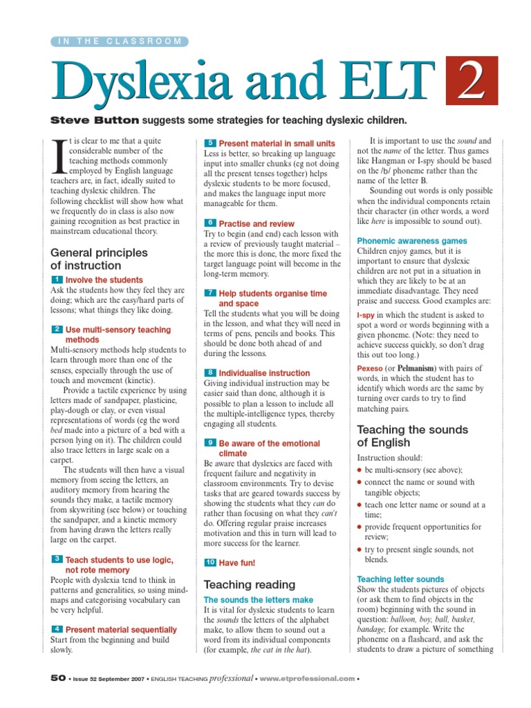 Dyslexia and ELT | PDF
