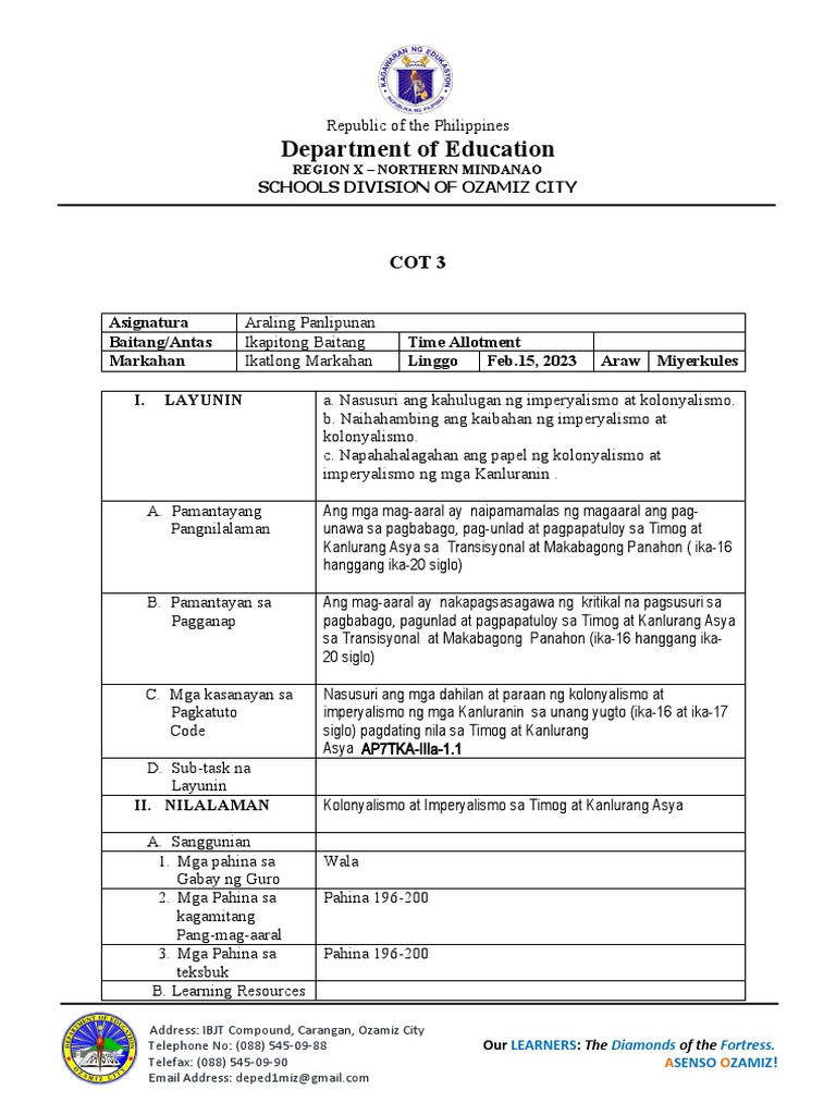 New Copy Of Dlp Template 1 Pdf