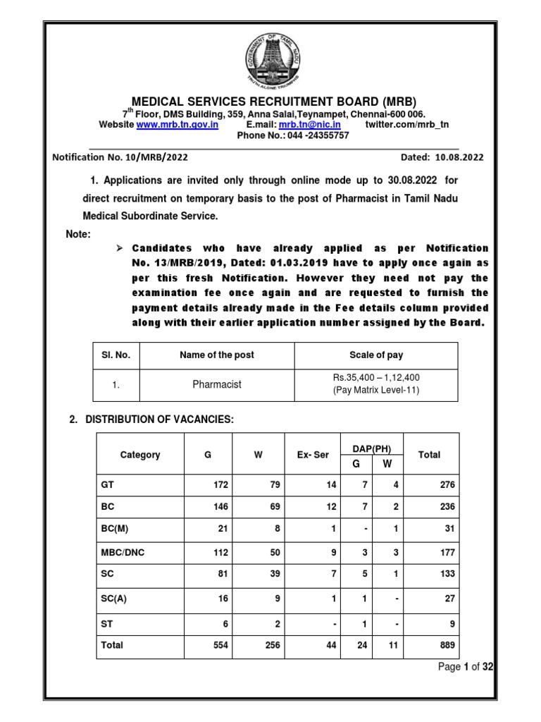 Pharmacist Notification 2022 PDF Pharmacist