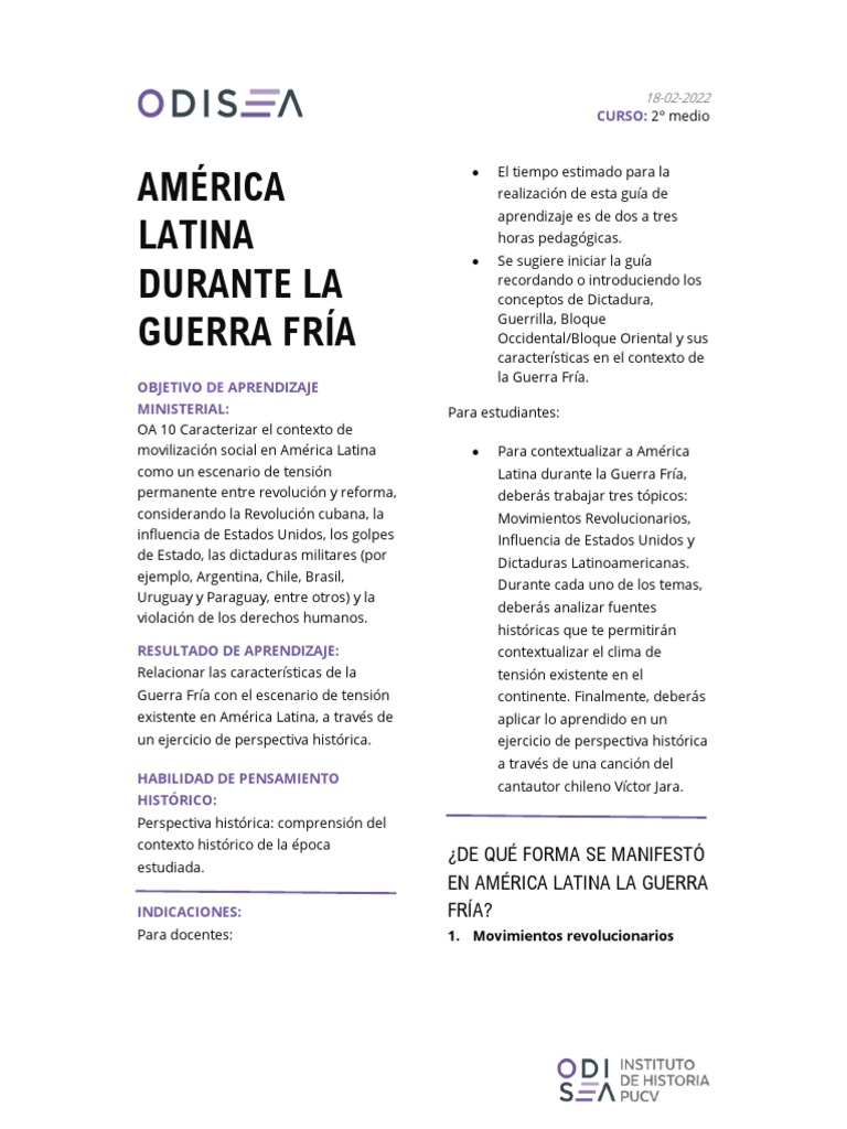 América Latina en la Guerra Fría: Tensión y Cambio | PDF