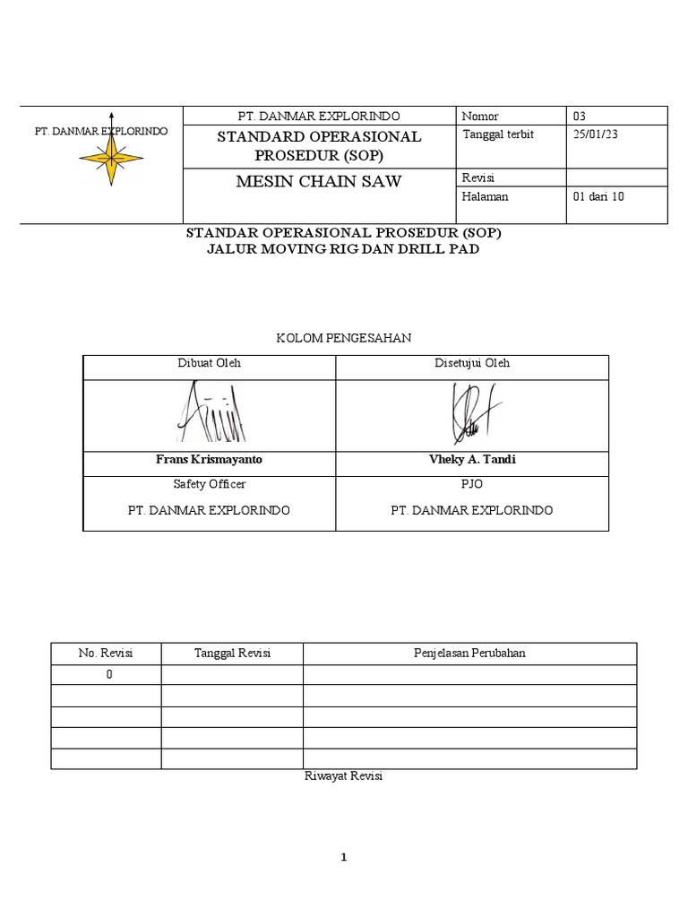 003 Dmx Sop Mesin Chain Saw Pdf