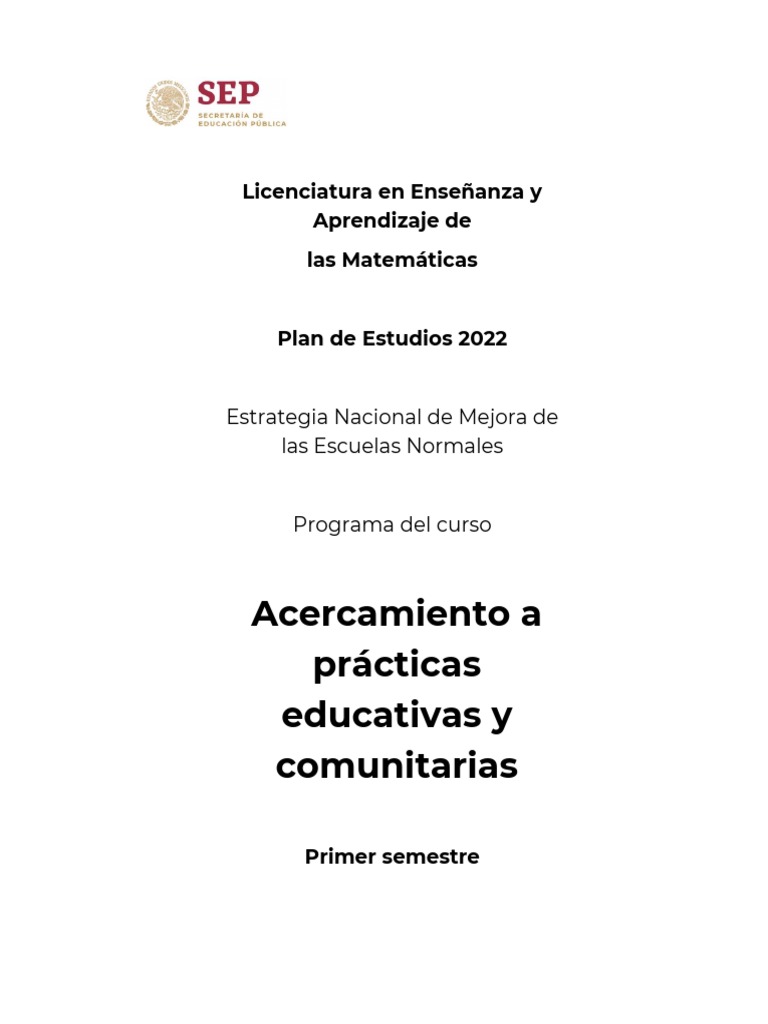 Acercamiento a Prácticas Educativas | PDF | Plan de estudios | Aprendizaje