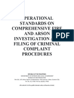 Operational Standards On Comprehensive Fire and Arson Investigation and Filing of Criminal Complaint Procedures