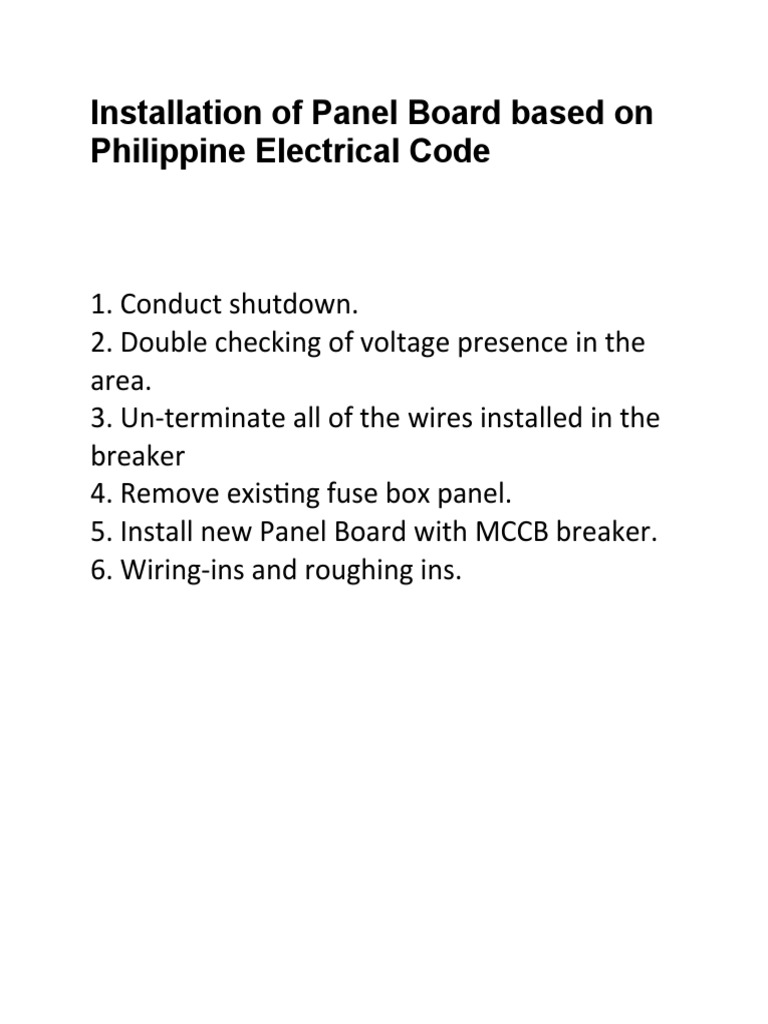 Panel Board Installation Guide | PDF