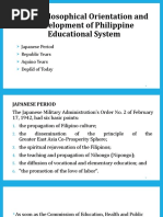 The Philosophical Orientation and Development of Philippine Educational