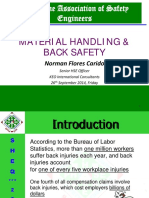 Material Handling & Back Safety 26.09.2014