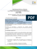 Guía de Actividades y Rúbrica de Evaluación - Tarea 1 - Introducción Al Análisis Dimensional