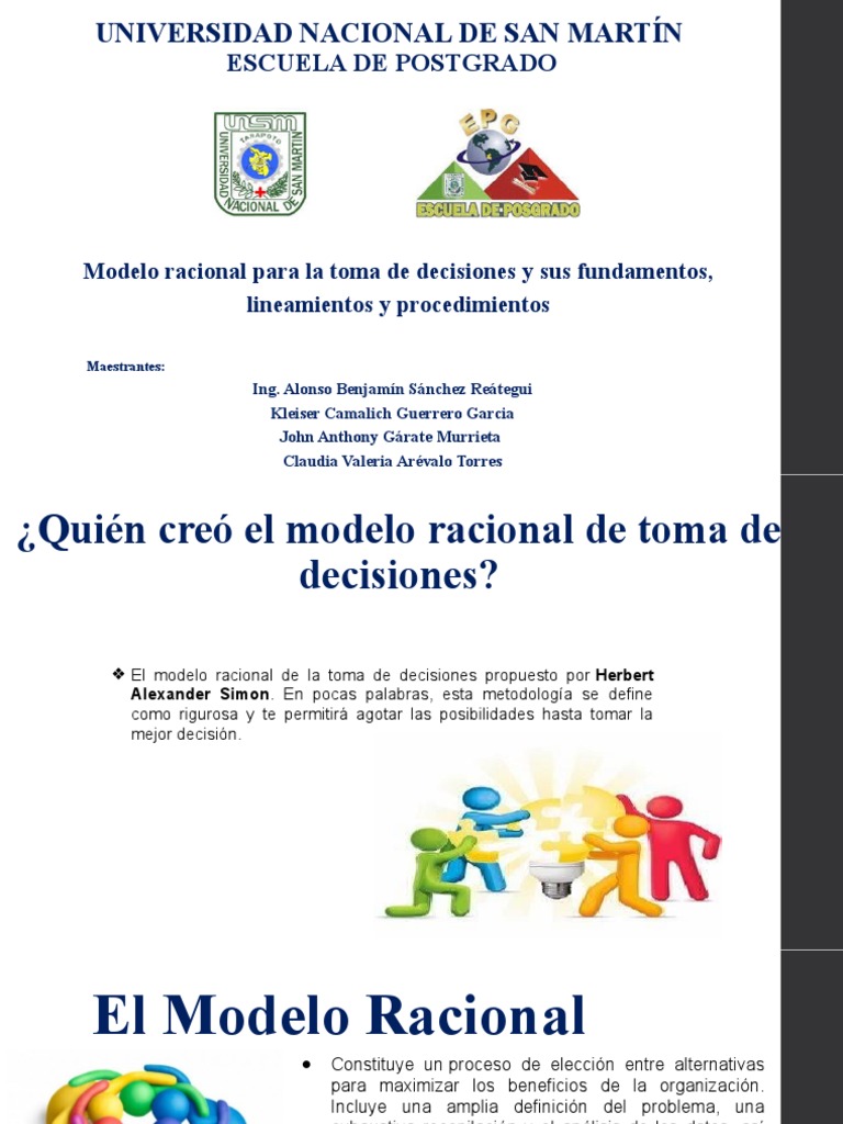 Grupo 1. Teoria de Modelo Racional para La Toma de Decisiones ...