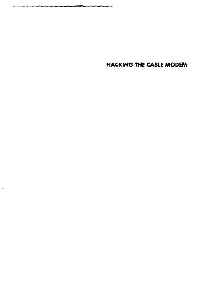 Hacking The Cable Modem | PDF