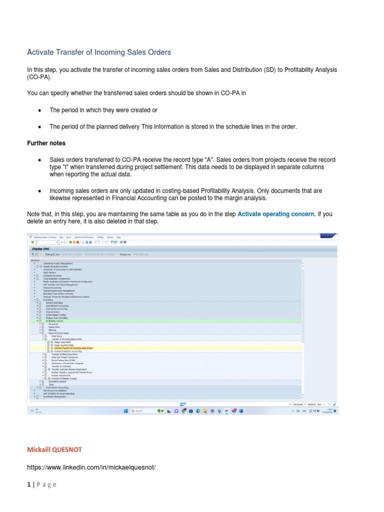 Activate Transfer of Incoming Sales Orders Docx 1679512104 | PDF ...