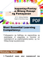 AP 10 Q3 - Wk7-8 - Pagkakapantay-Pantay NG Tao Bilang Kasapi NG Pamayanan