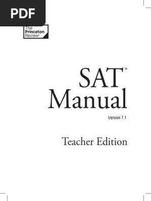  特価ブログのポータルサイト PDF | Edition Teacher 7.1 Manual SAT | Tests | Sat 帽子