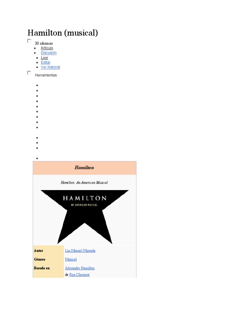 Hamilton | PDF | Lin Manuel Miranda | Teatro musical