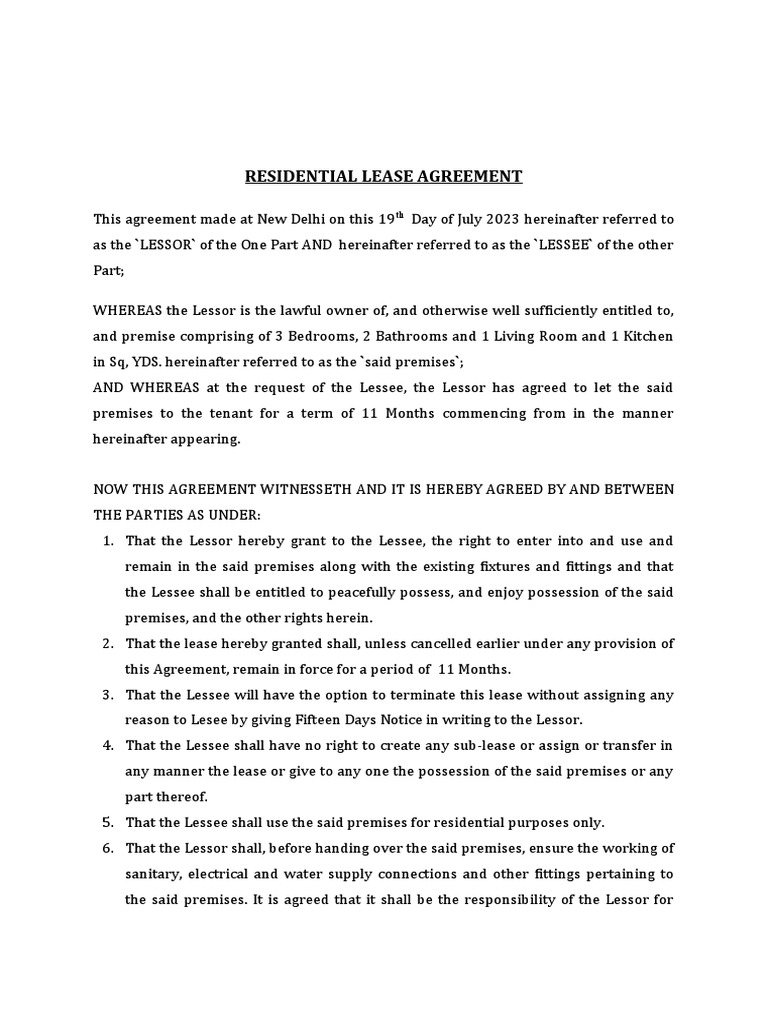 Residential Lease PDF