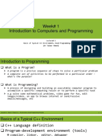 Week 1 - Lecture 2 - Basics of C++, Good Programming