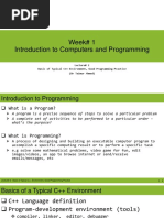 Week 1 - Lecture 2 - Basics of C++, Good Programming