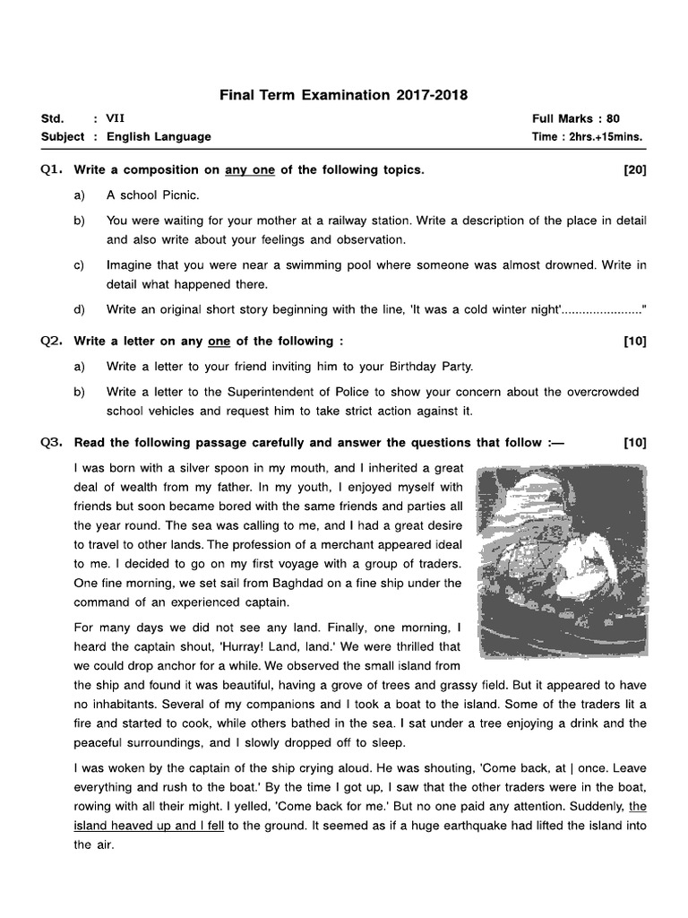 Icse Class 7 English Language 2018 PDF