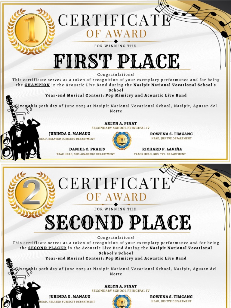 certificatesforacousticliveband PDF