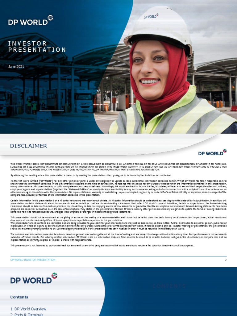 DP World Investor Presentation 2021 | PDF | Information | Forecasting