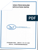 Welding Procedure Specification (WPS) - 010 AWS D1.1 SMAW SS400 To SS400 2G