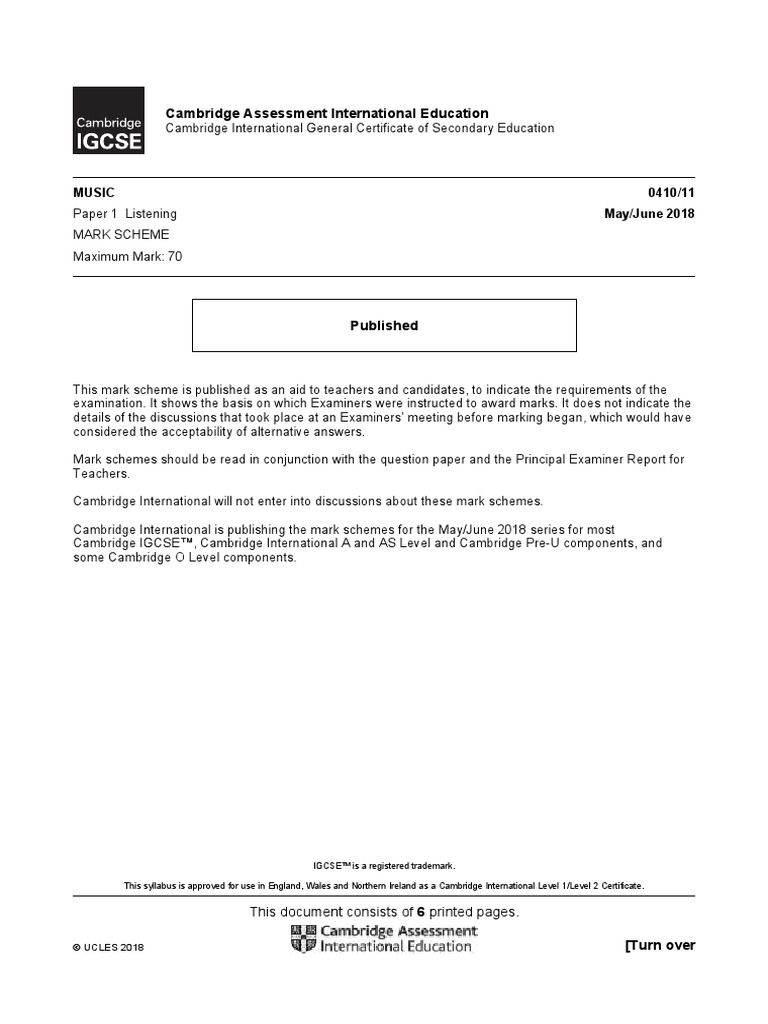0410 - s18 - Mark Scheme 11 | PDF
