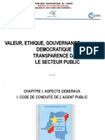 Valeur, Ethique, Gouvernance Democratique Et Transparence Ds Le Secteur Public