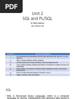 Unit 2 - SQL and PLSQL