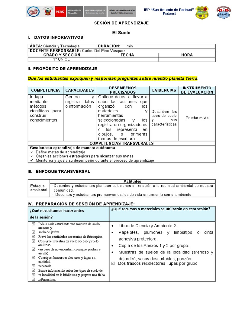 Tipos de Suelo para Primer Grado | PDF | Suelo | Aprendizaje