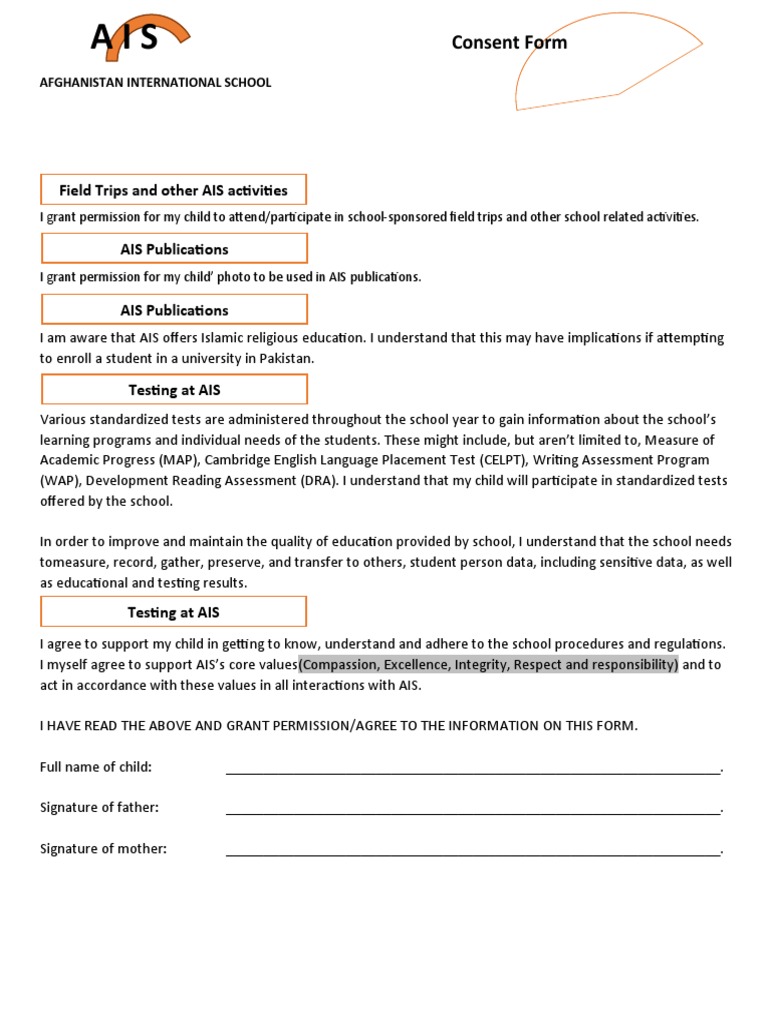 ISC Consent Form | PDF | Career & Growth | Wellness